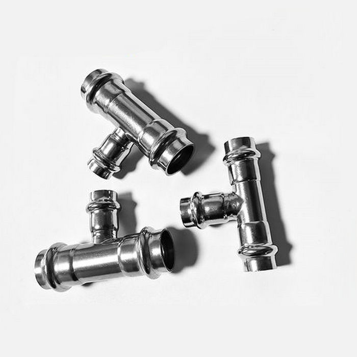 卡压式不锈钢管件:异径三通接头