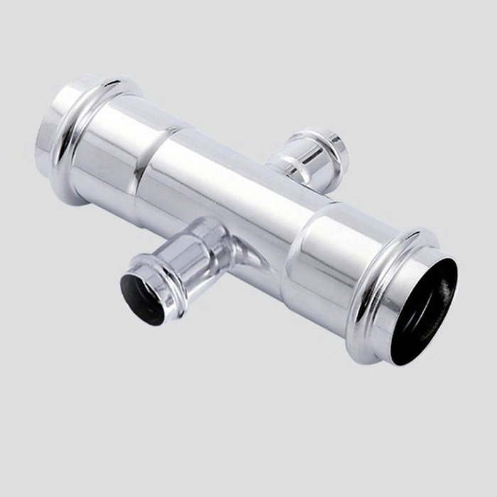 卡压式不锈钢管件:异径四通