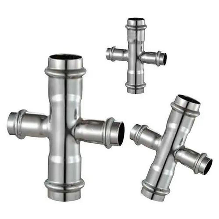 卡压式不锈钢管件:异径四通