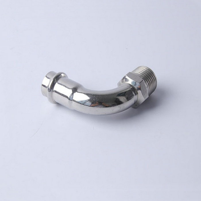 卡压式不锈钢管件：外螺纹90°转换弯头