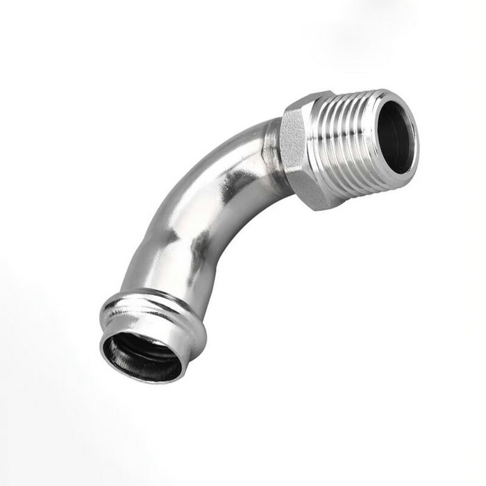 卡压式不锈钢管件：外螺纹90°转换弯头