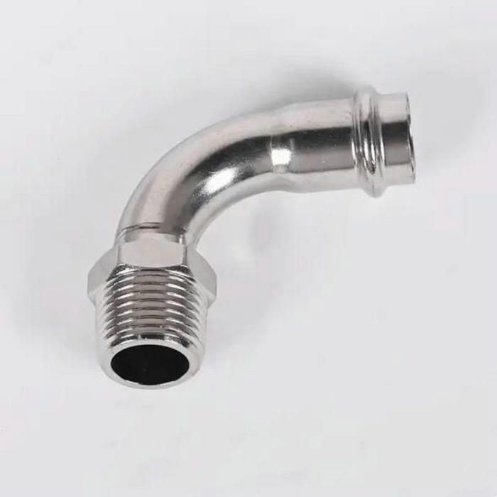 卡压式不锈钢管件：外螺纹90°转换弯头