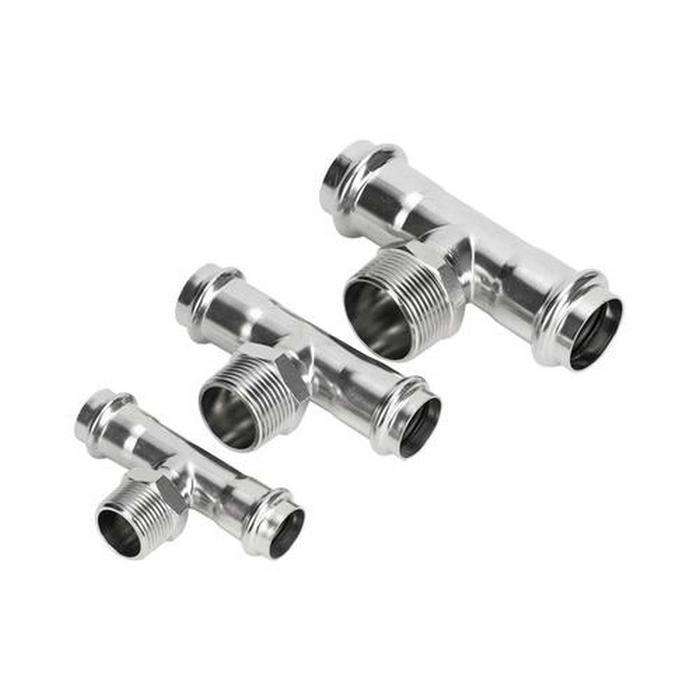 卡压式不锈钢管件(外丝三通)外螺纹三通转换接头