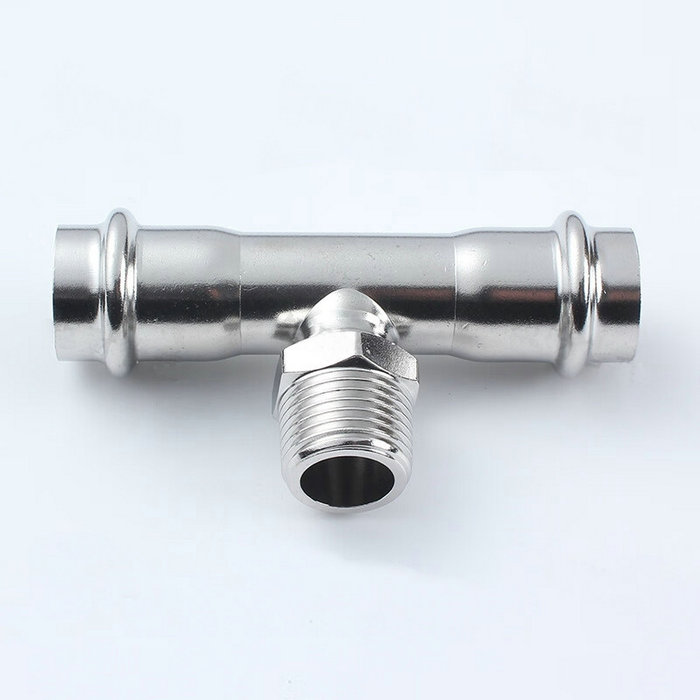 卡压式不锈钢管件：外螺纹三通转换接头