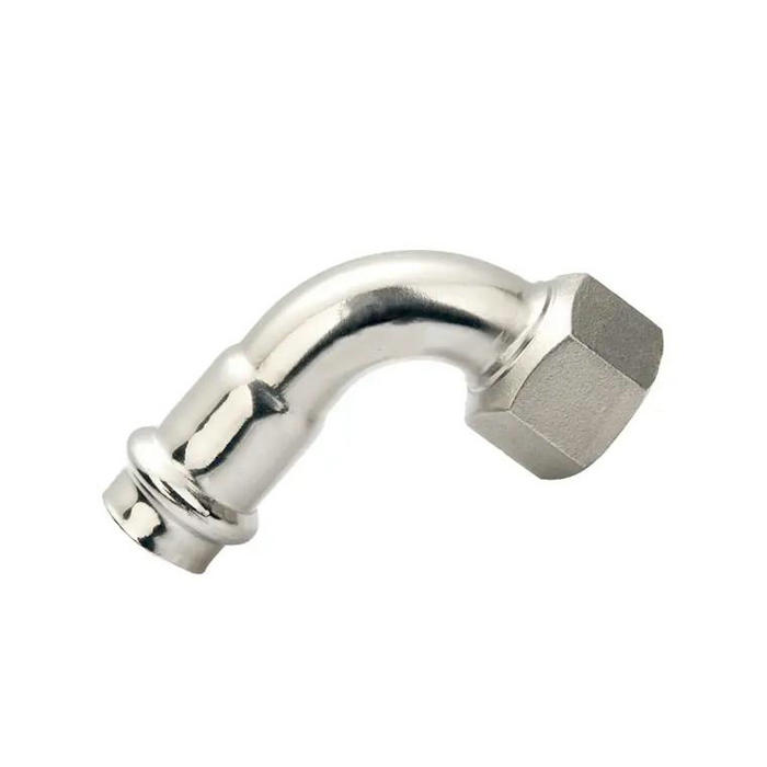 卡压式不锈钢管件：内螺纹90°转换弯头（长）