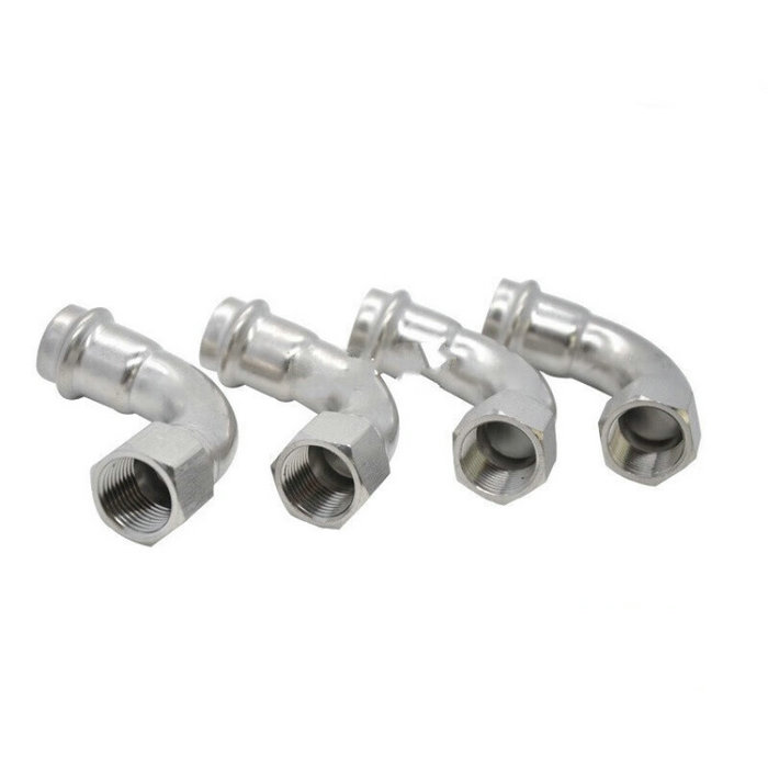 卡压式不锈钢管件：内螺纹90°转换弯头（长）