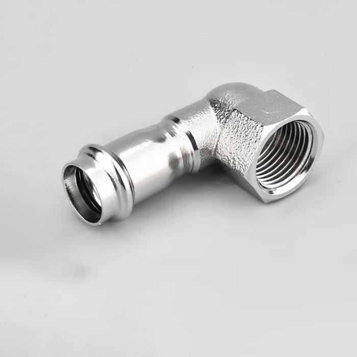 卡压式不锈钢管件：内螺纹90°转换弯头（短）