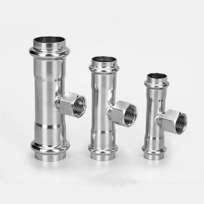 卡压式不锈钢管件：内螺纹三通转换接头