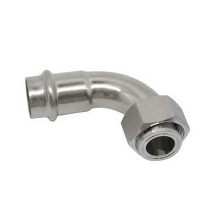 卡压式不锈钢管件：移动螺母90°转换弯头