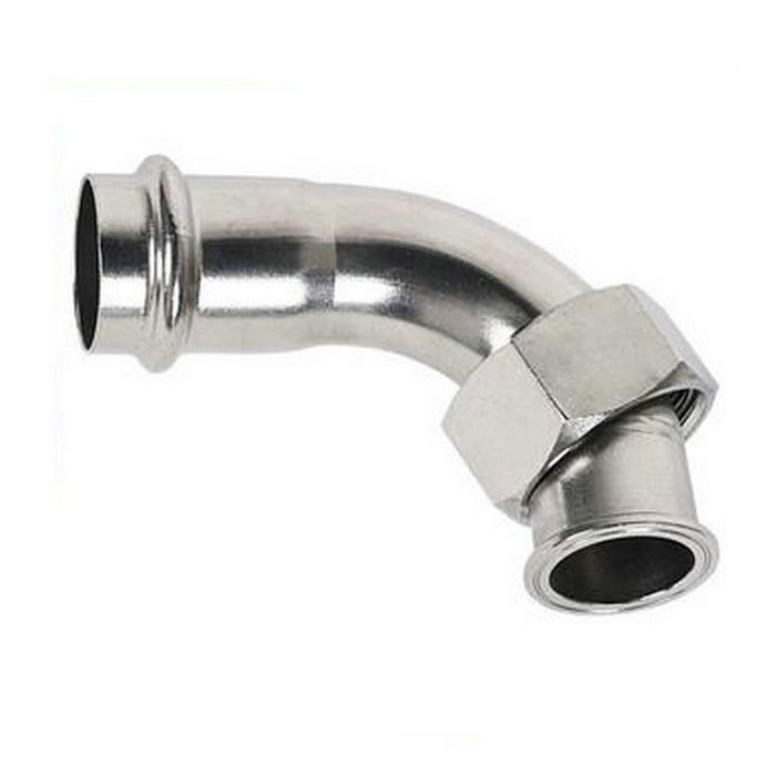 卡压式不锈钢管件：移动螺母90°转换弯头