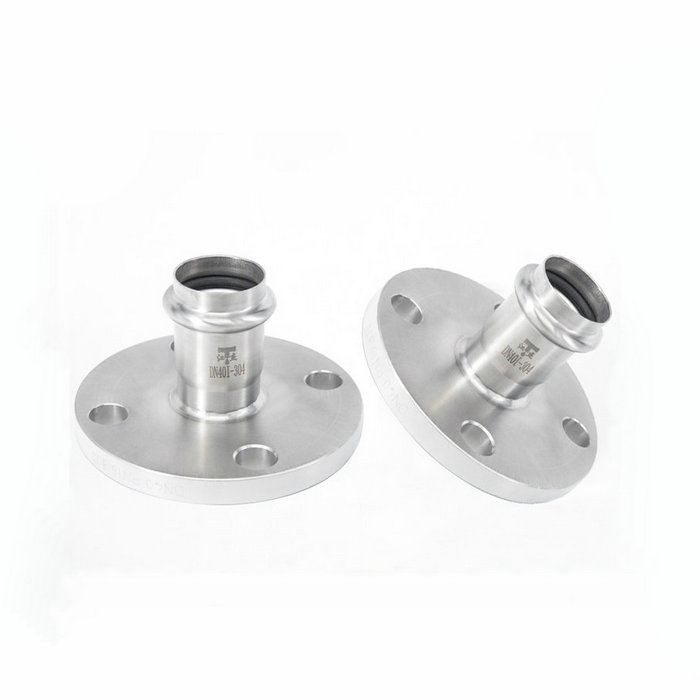 卡压式不锈钢管件(双卡压法兰直接)法兰转换接头FG2