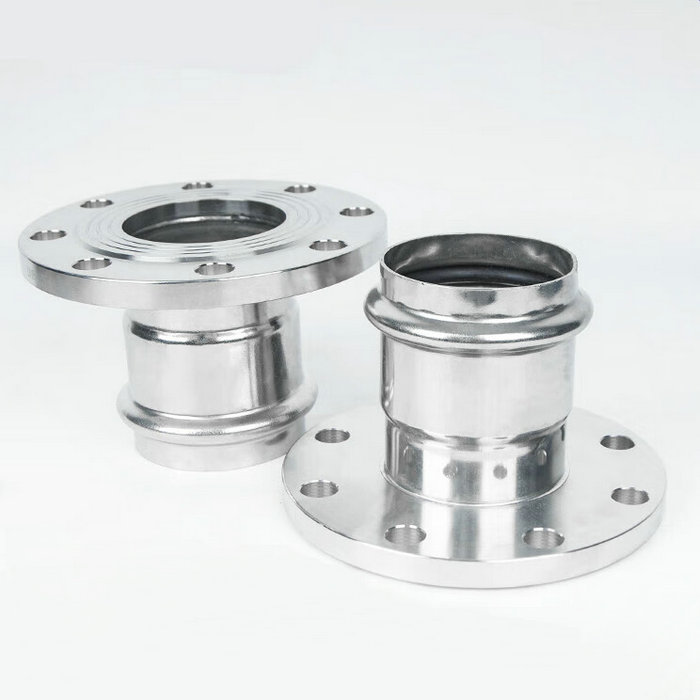 卡压式不锈钢管件(双卡压法兰直接)法兰转换接头FG2