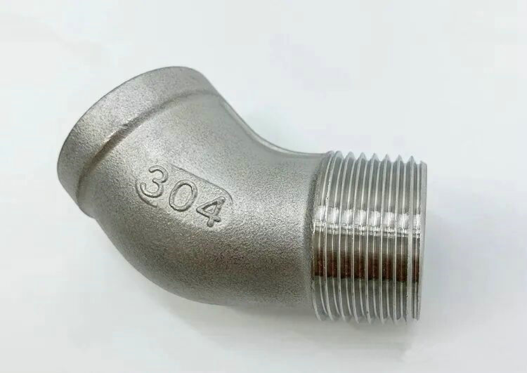 不锈钢连接管件：45°内丝弯头 