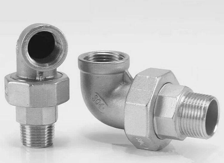 不锈钢连接管件：外丝活接弯头 