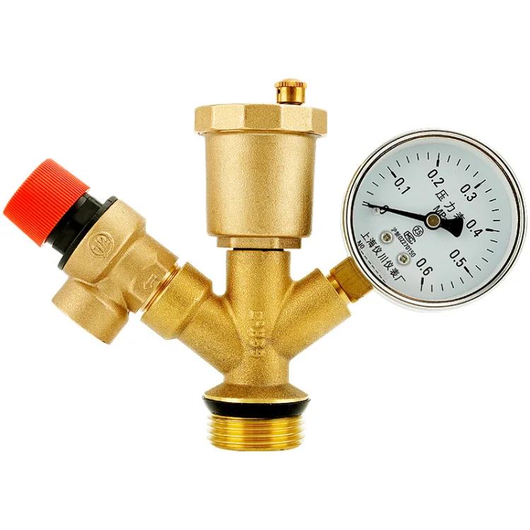 水箱安全组件:泄压阀、自动排气阀、压力表