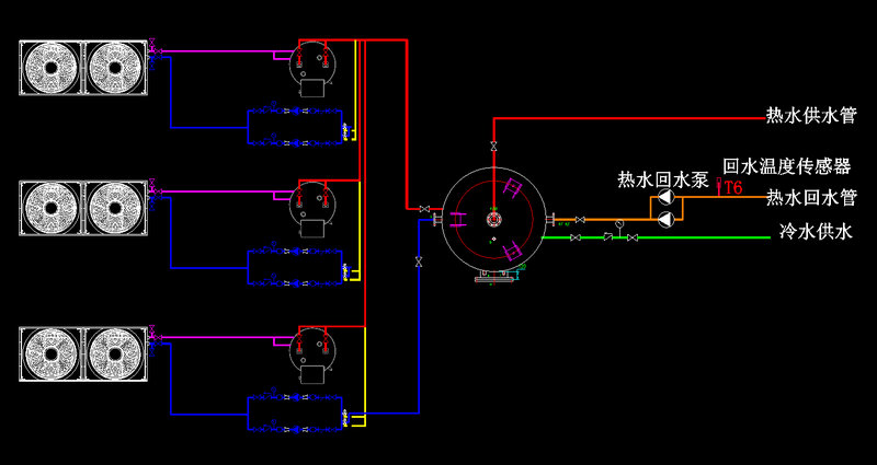 控制柜热水工程图